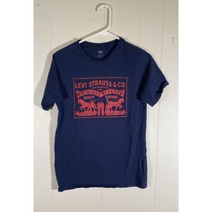 Levi's Short Sleeve T-Shirt, Small‎ Dark Blue and Red